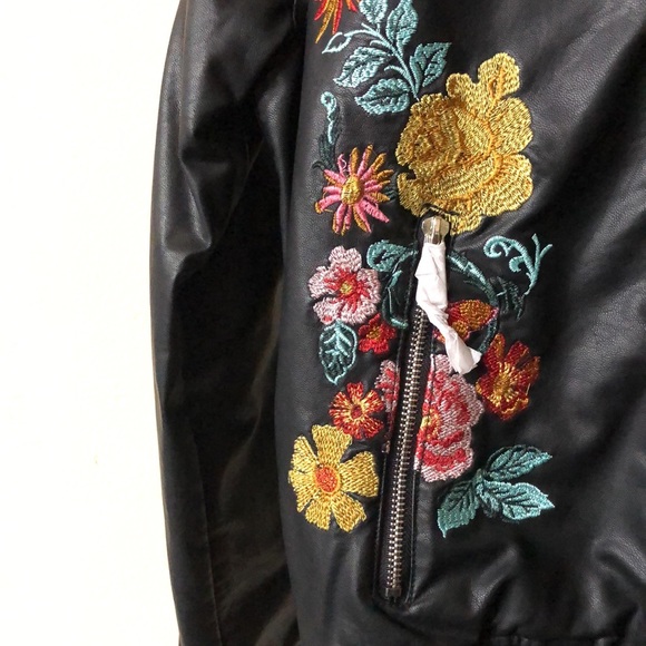 Never Worn Embroidered Leather Jacket - Picture 2 of 7